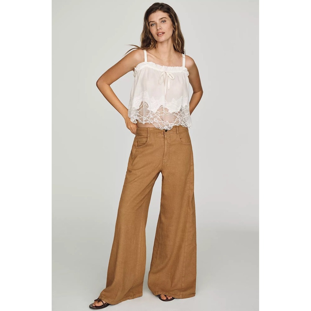Anthropologie Pilcro Adi Mid-Rise Flare Pants 30 Foxtrot Brown  Western Boho